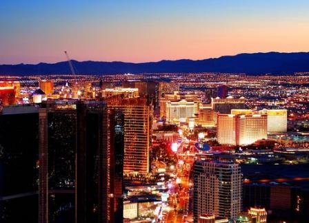 Las Vegas Strip night skyline