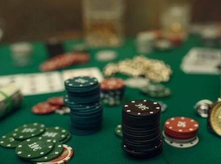 PokerStars tournament table with chips and cards