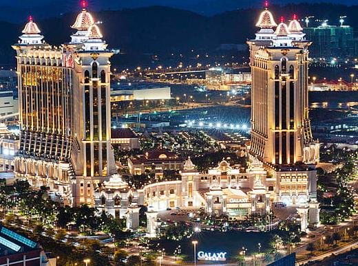 Macau casino skyline at nigh