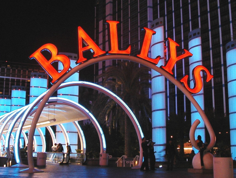Ballys casino exterior night lights