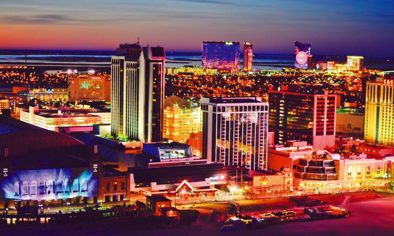 Pennsylvania state map with casino icons