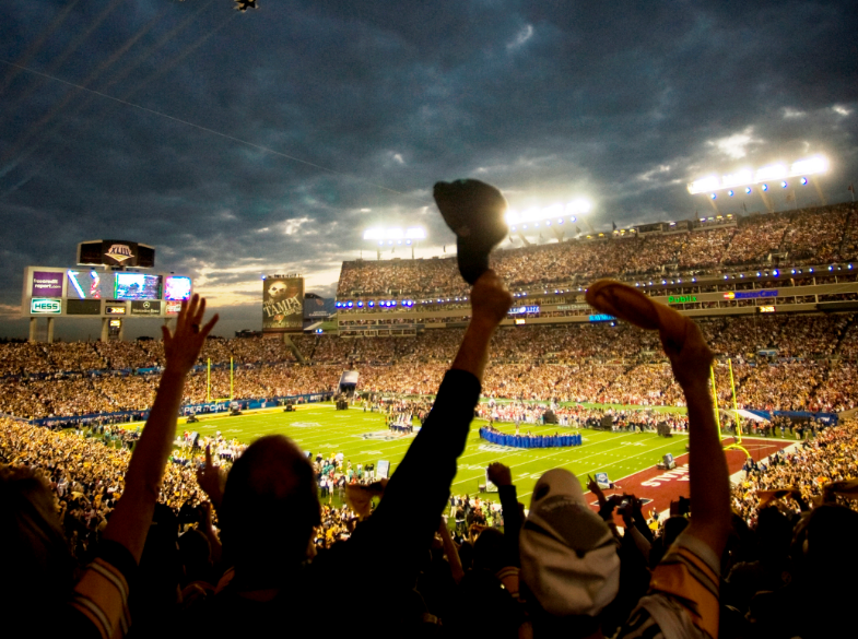 Super Bowl stadium crowd