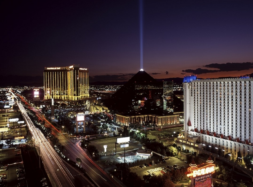 Las Vegas Strip at night neon lights
