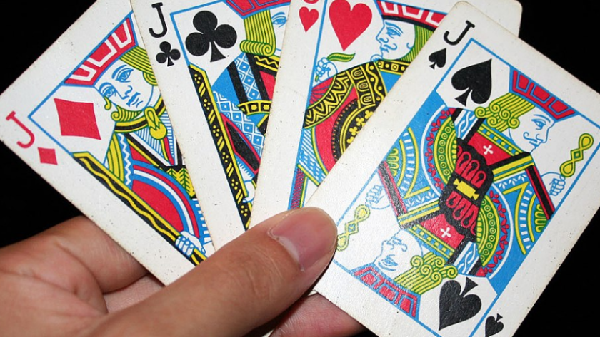 poker cards and money