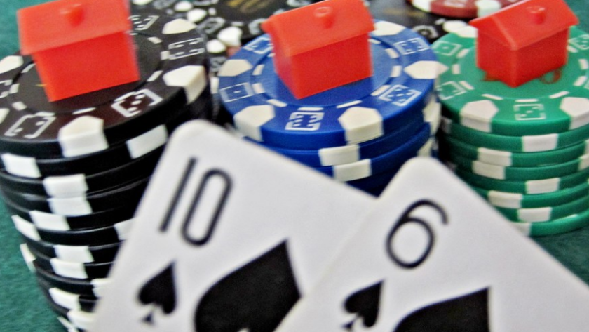 casino chips and traffic jam