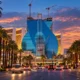 Hard Rock Las Vegas Guitar Hotel construction on former Mirage