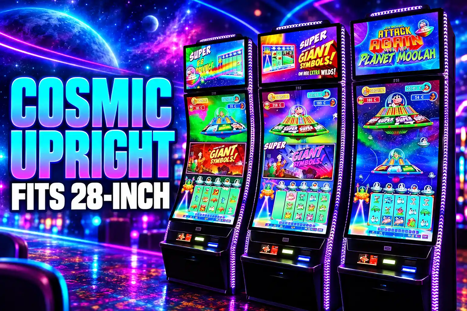 Light & Wonder Cosmic Upright slot cabinet casino floor